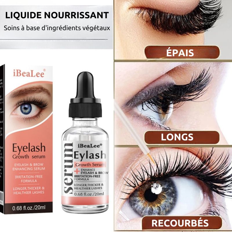 Formule naturelle de croissance pour cils, sourcils et cheveux, stimule la pousse, renforce et nourrit les follicules pileux, sérum pour des cils et sourcils plus épais et des cheveux plus forts